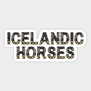 Icelandic Horse Knit Look Icelandic Jumper Black Yellow Sticker